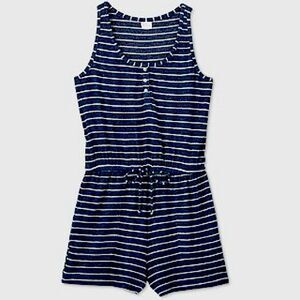 NWT Stars Above Blue Striped Perfectly Cozy Romper Size Small